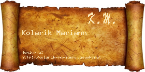 Kolarik Mariann névjegykártya